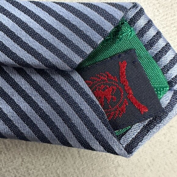 Tommy Hilfiger Mens Blue Patterned Silk Neck Tie 100% Silk Made In USA - Picture 2 of 5